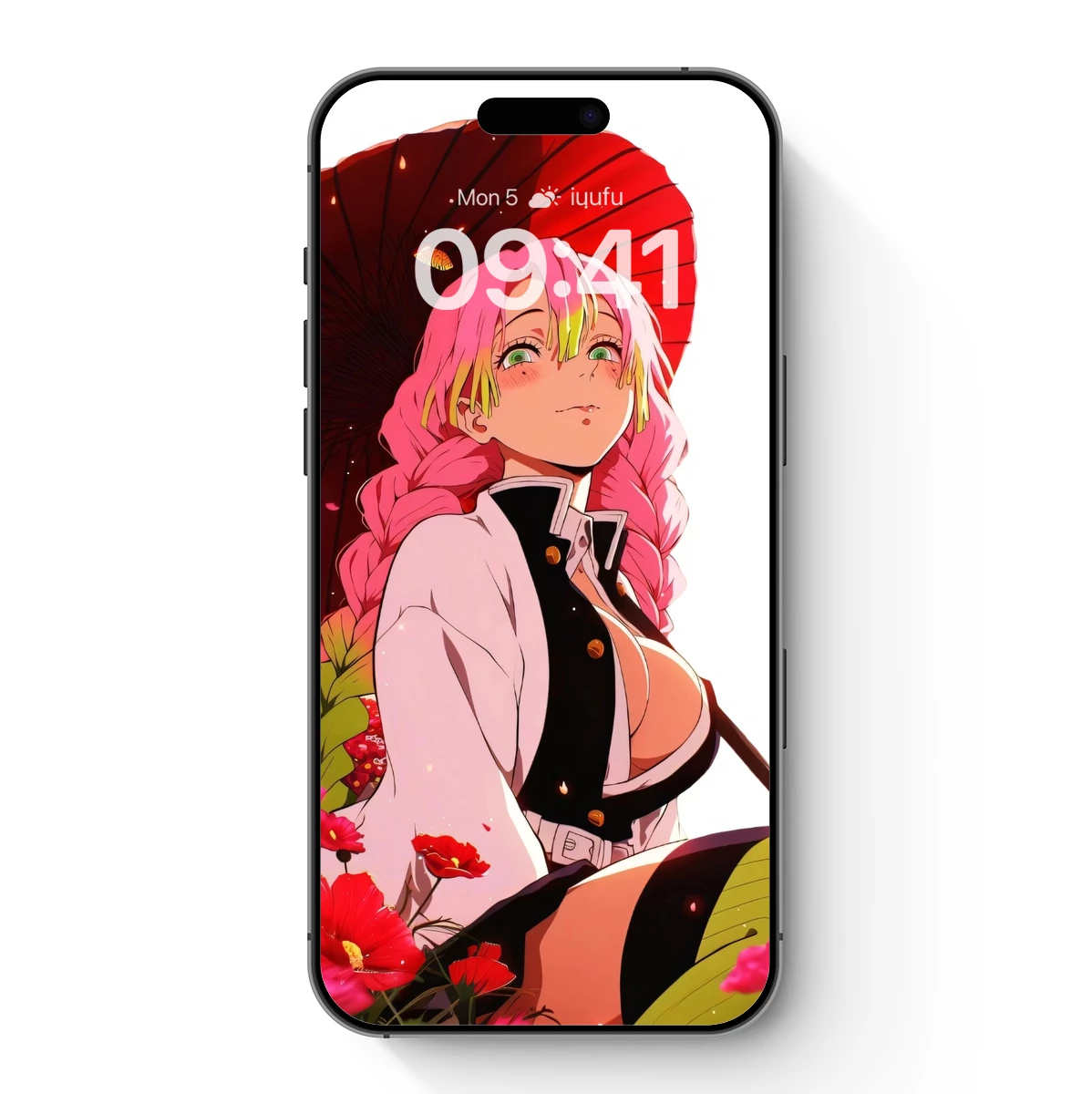 Cherry Blossom Serenity: Anime Girl with Parasol