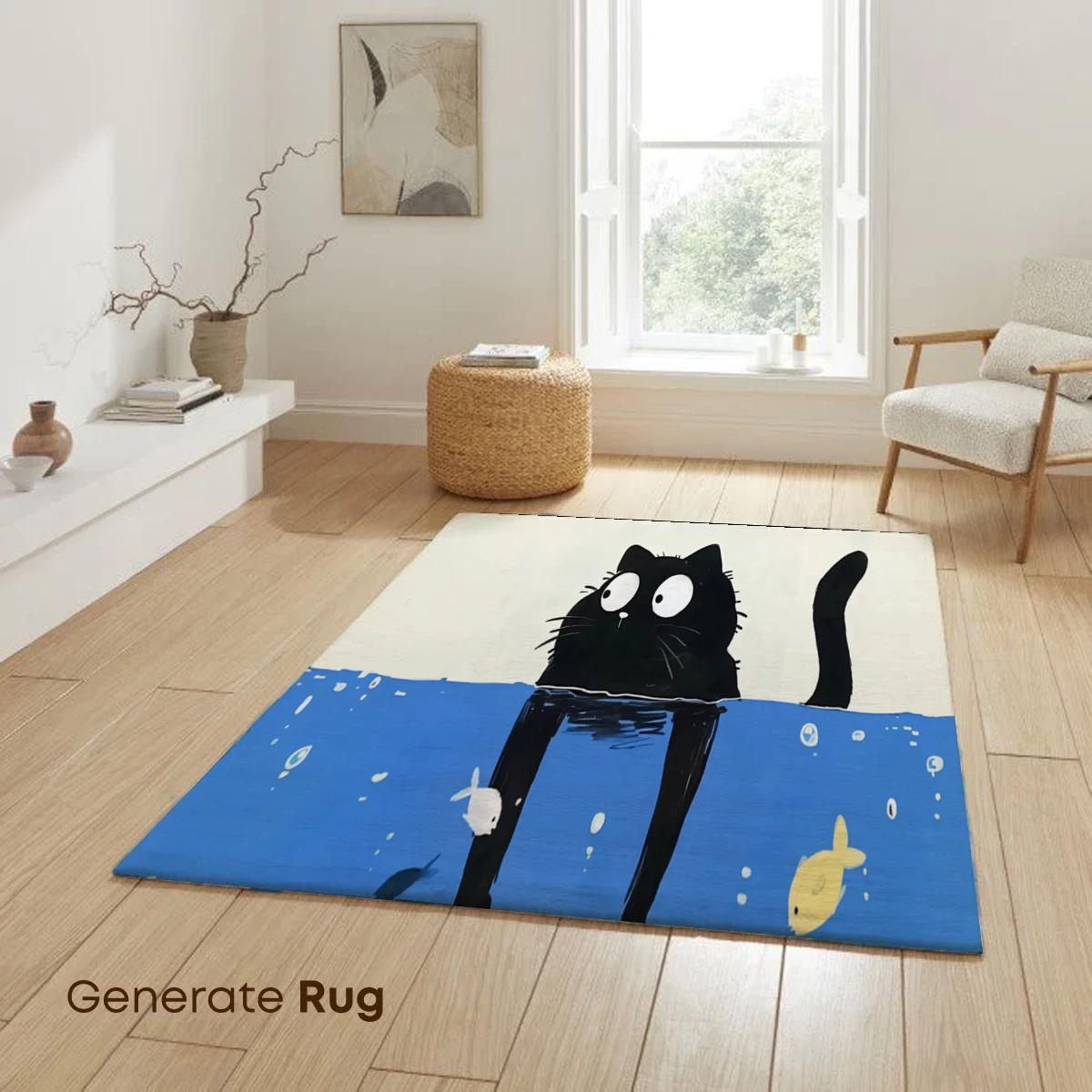 Curious Cat in a Fishy Sea - Image 6