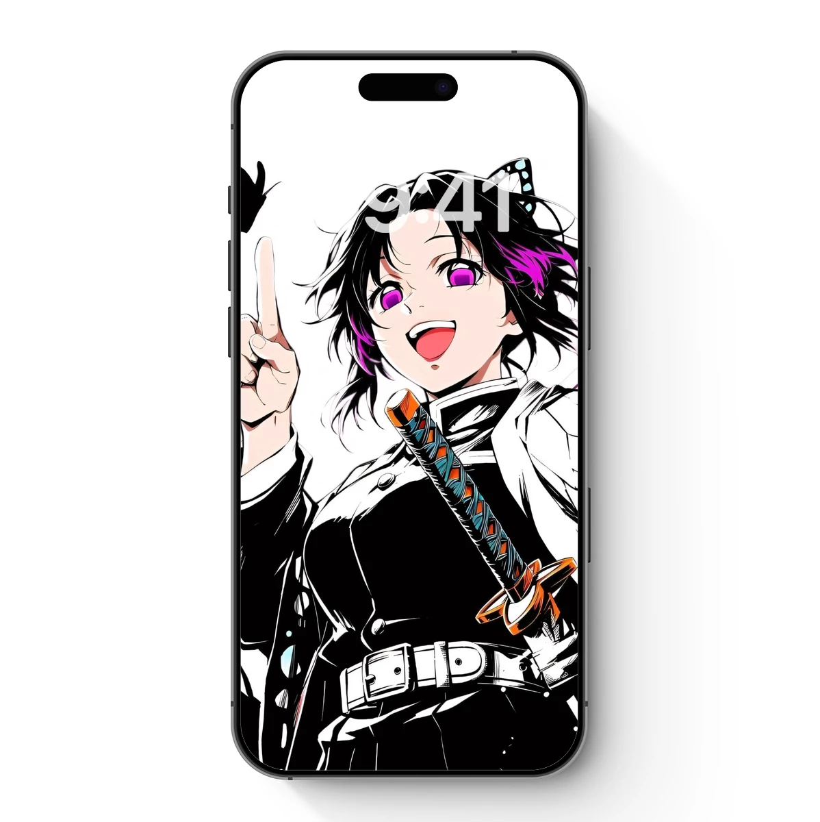 Anime Samurai with Butterfly: Dynamic Contrast Art