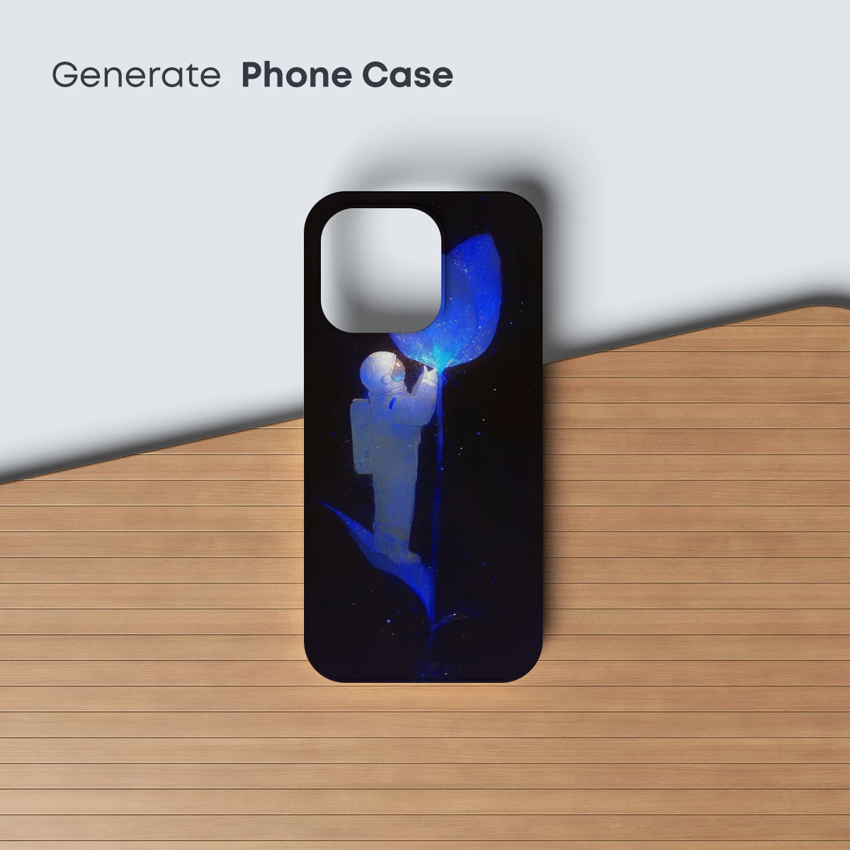 Astronaut Tending to a Glowing Blue Tulip in Space - Image 3