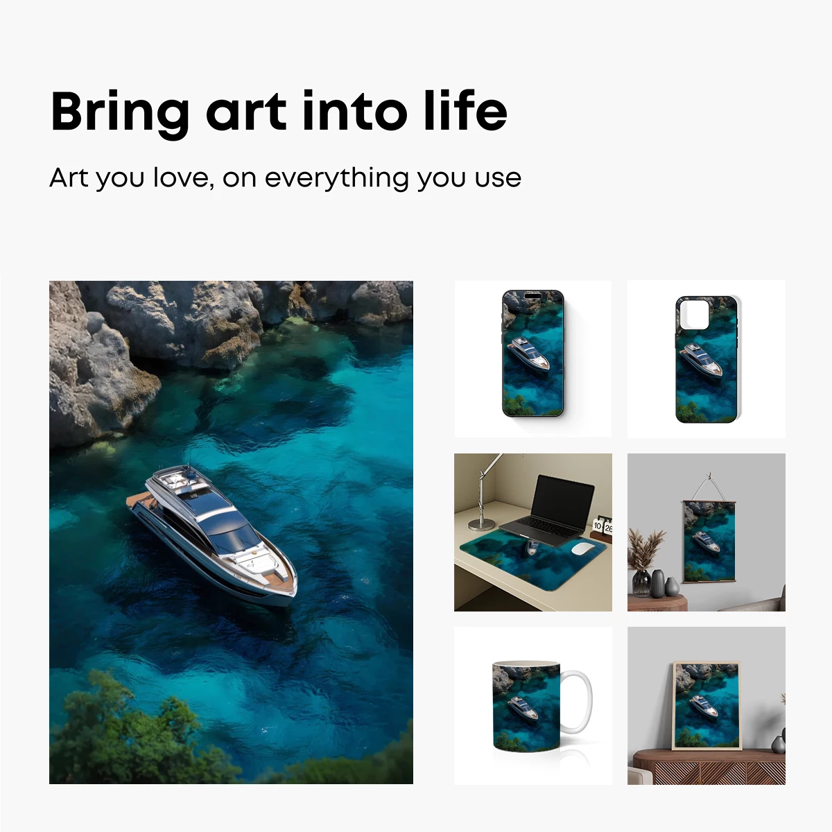 Crystal Blue Cove: Yacht Drifts in Turquoise Depths - Image 2