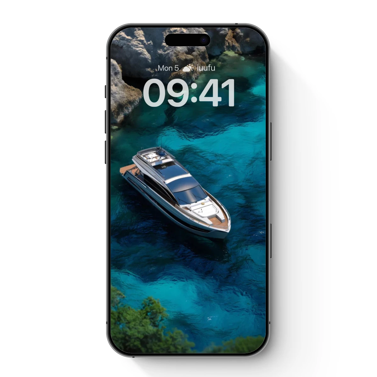 Crystal Blue Cove: Yacht Drifts in Turquoise Depths