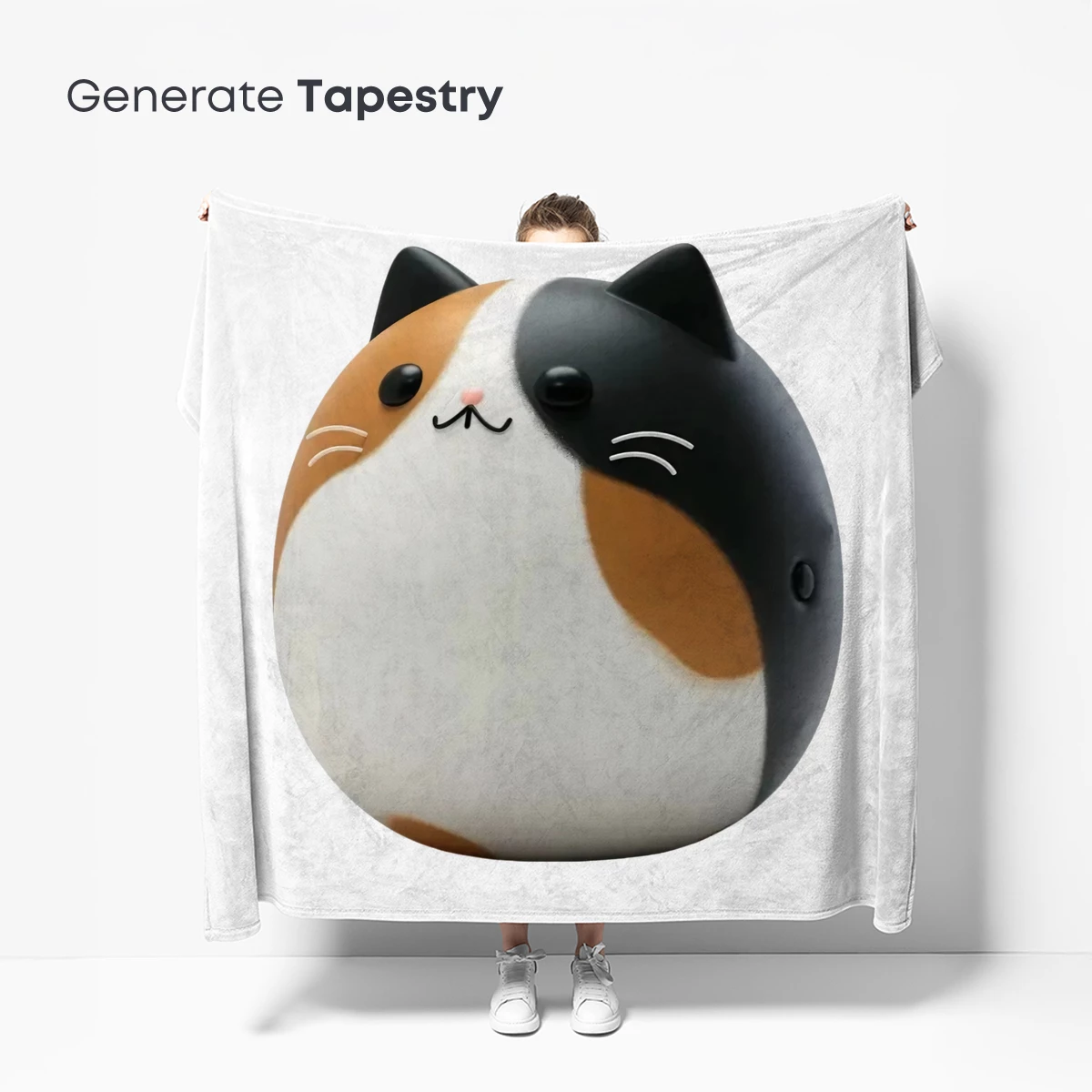 Chubby Cat Charm: Kawaii Artistry in Round Form - Image 5