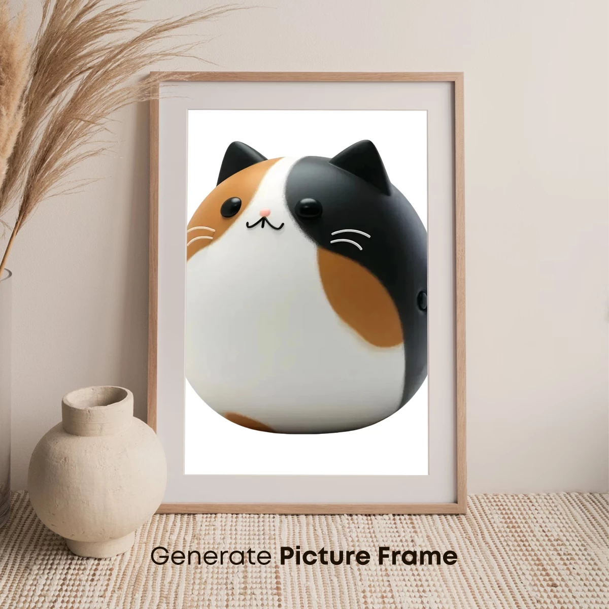 Chubby Cat Charm: Kawaii Artistry in Round Form - Image 7