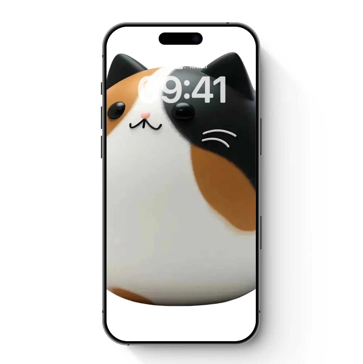 Chubby Cat Charm: Kawaii Artistry in Round Form