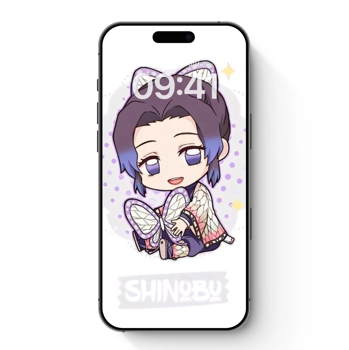 Chibi Shinbu: Whimsical Kitten Ears and Butterfly Wings