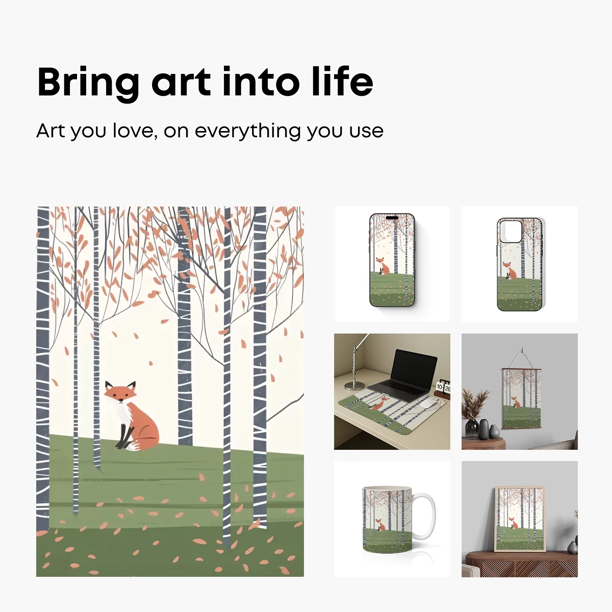 Autumn Fox in Birch Grove - Image 2