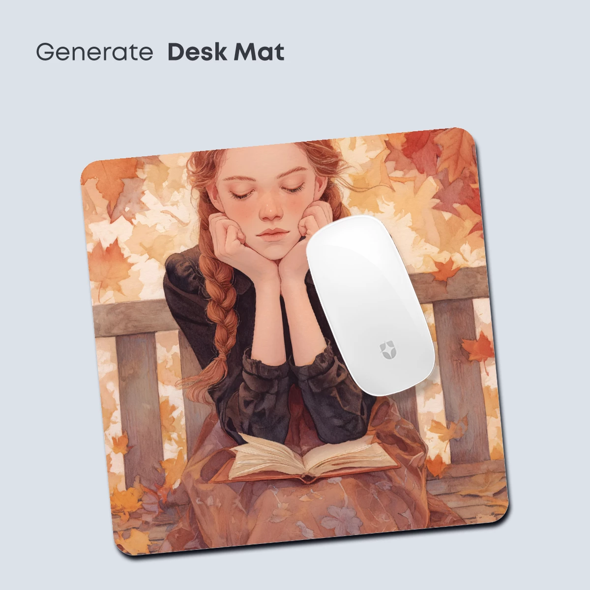 Autumn Reverie: Girl in Leaves, Book on Lap - Image 4