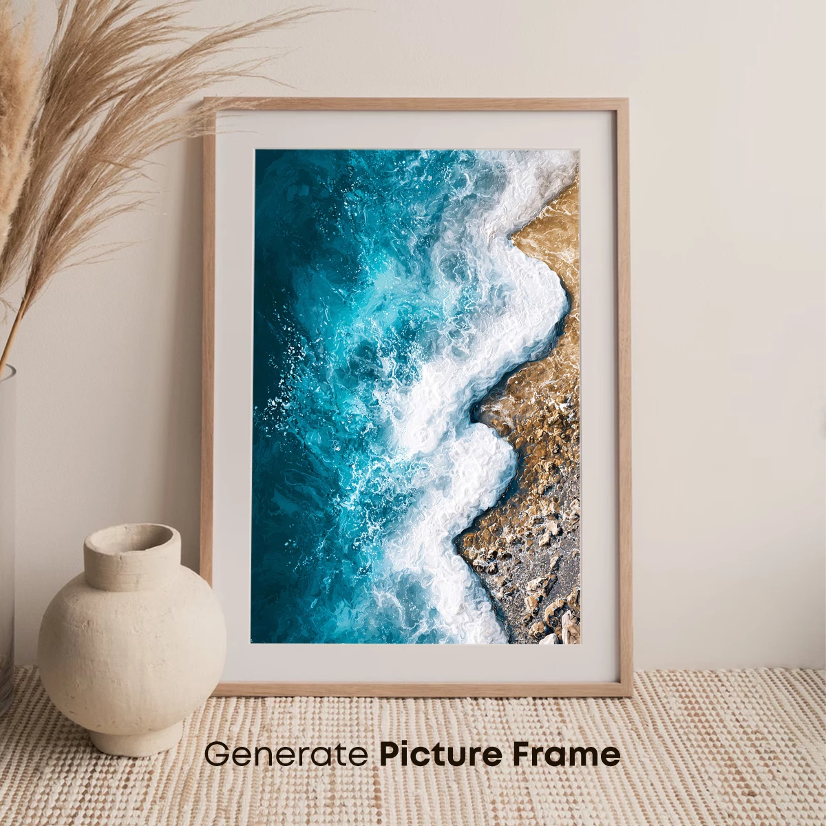 Azure Waves Crashing on Golden Shore - Image 7