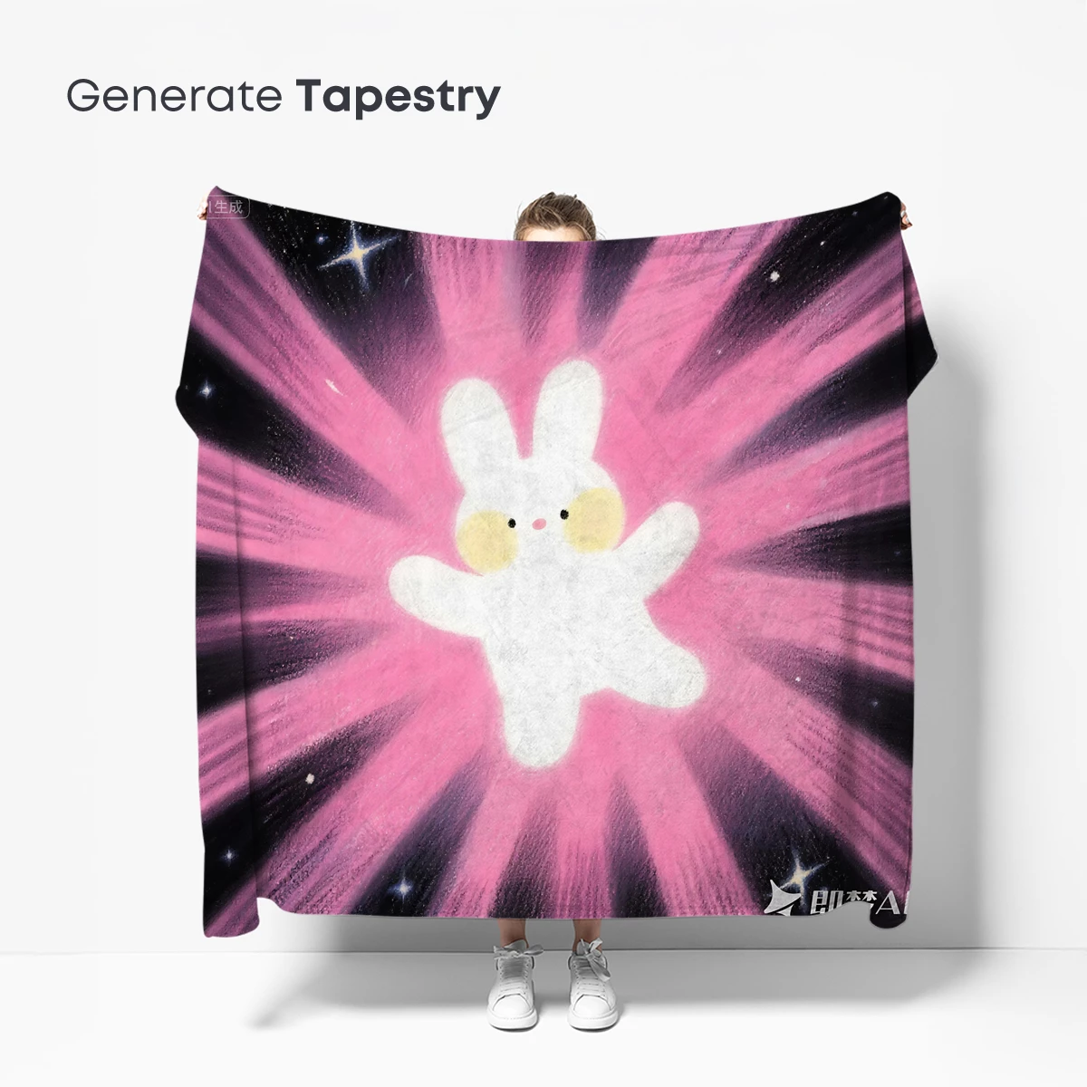 Cosmic Bunny Burst: A Radiant Pink Odyssey - Image 5