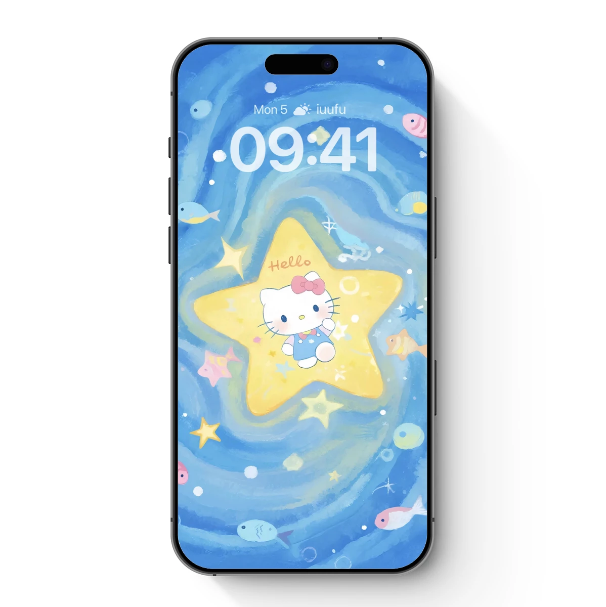 Hello Kitty in a Starry Ocean Whirlpool