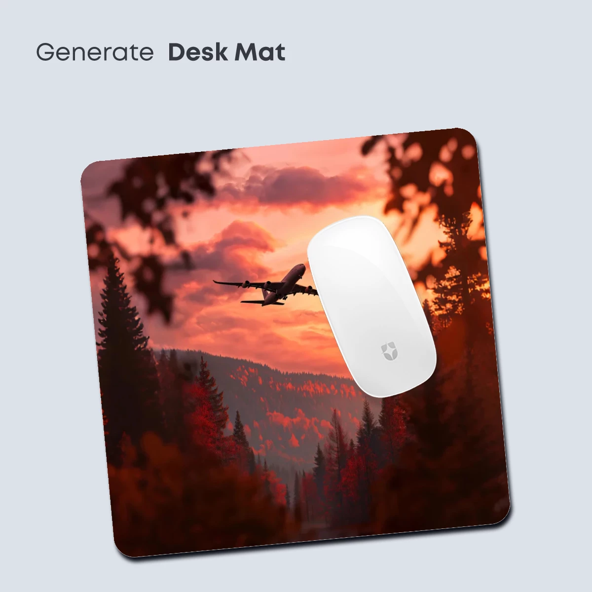 Airplane Silhouette at Sunset Through Autumn Forest - Image 4