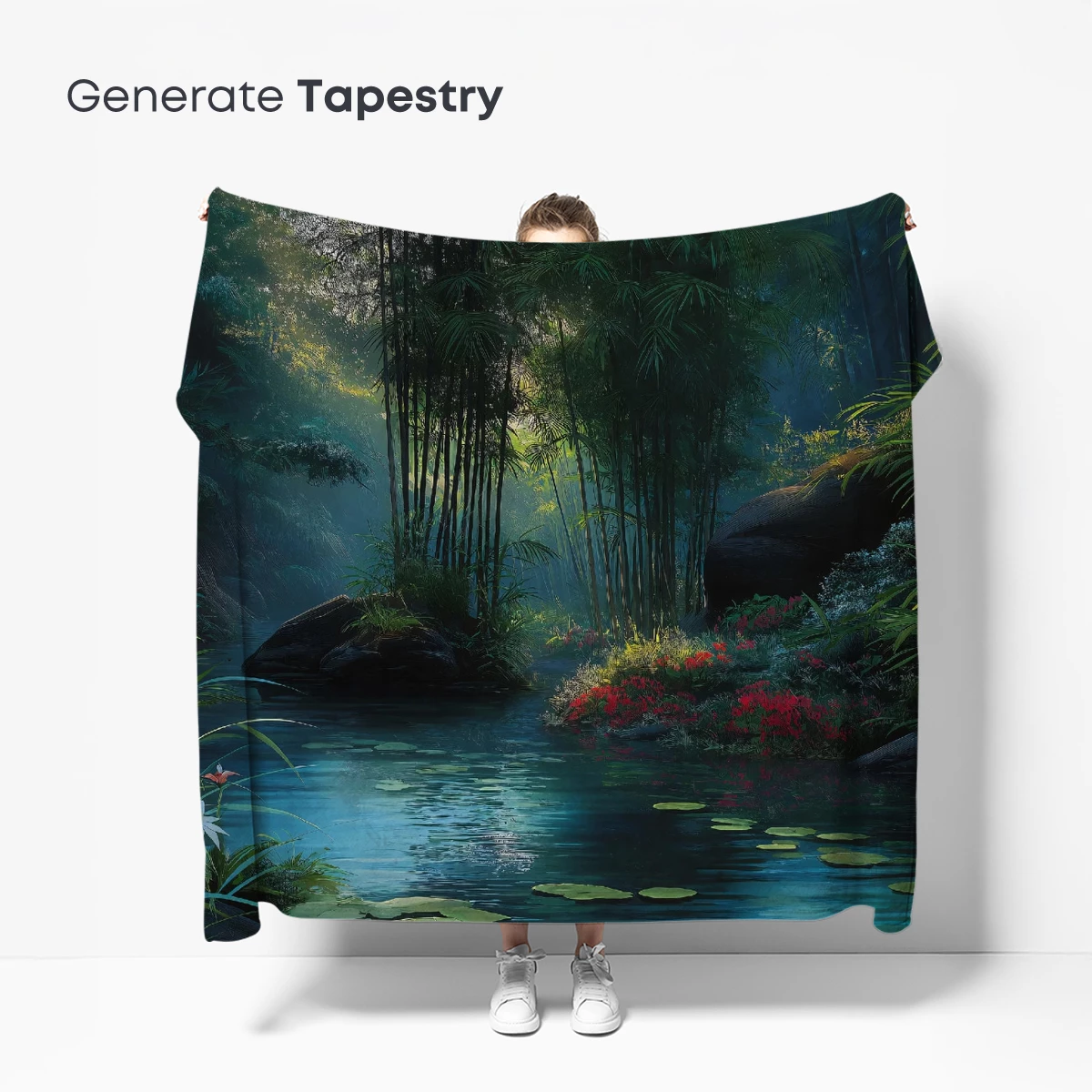 Enchanted Bamboo Grove with Moonlit Lily Pond - Image 5