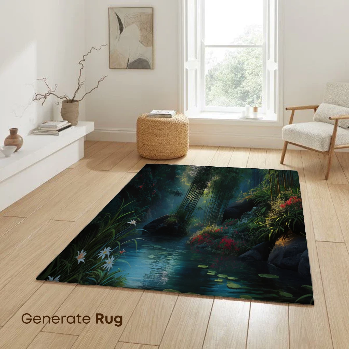 Enchanted Bamboo Grove with Moonlit Lily Pond - Image 6