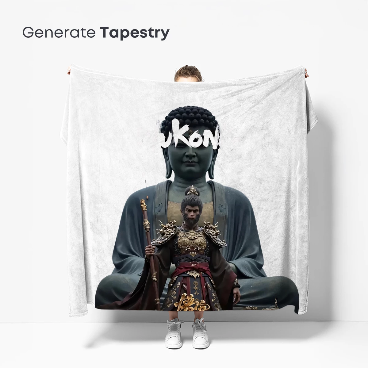 Epic Fusion: Buddha Statue Meets Warrior Spirit - Image 5