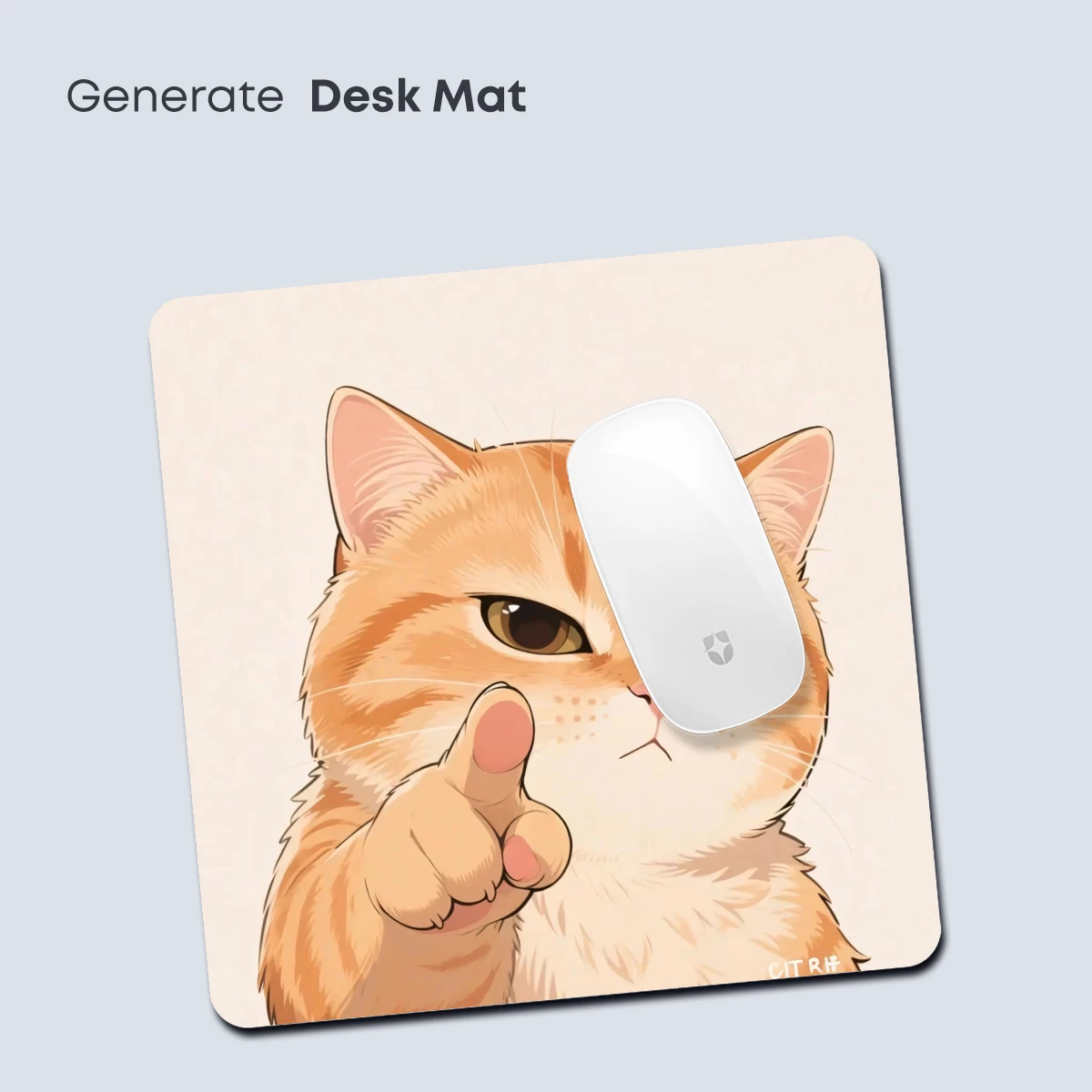 Grumpy Cat's Finger-Wag: A Whimsical Cartoon Portrait - Image 4