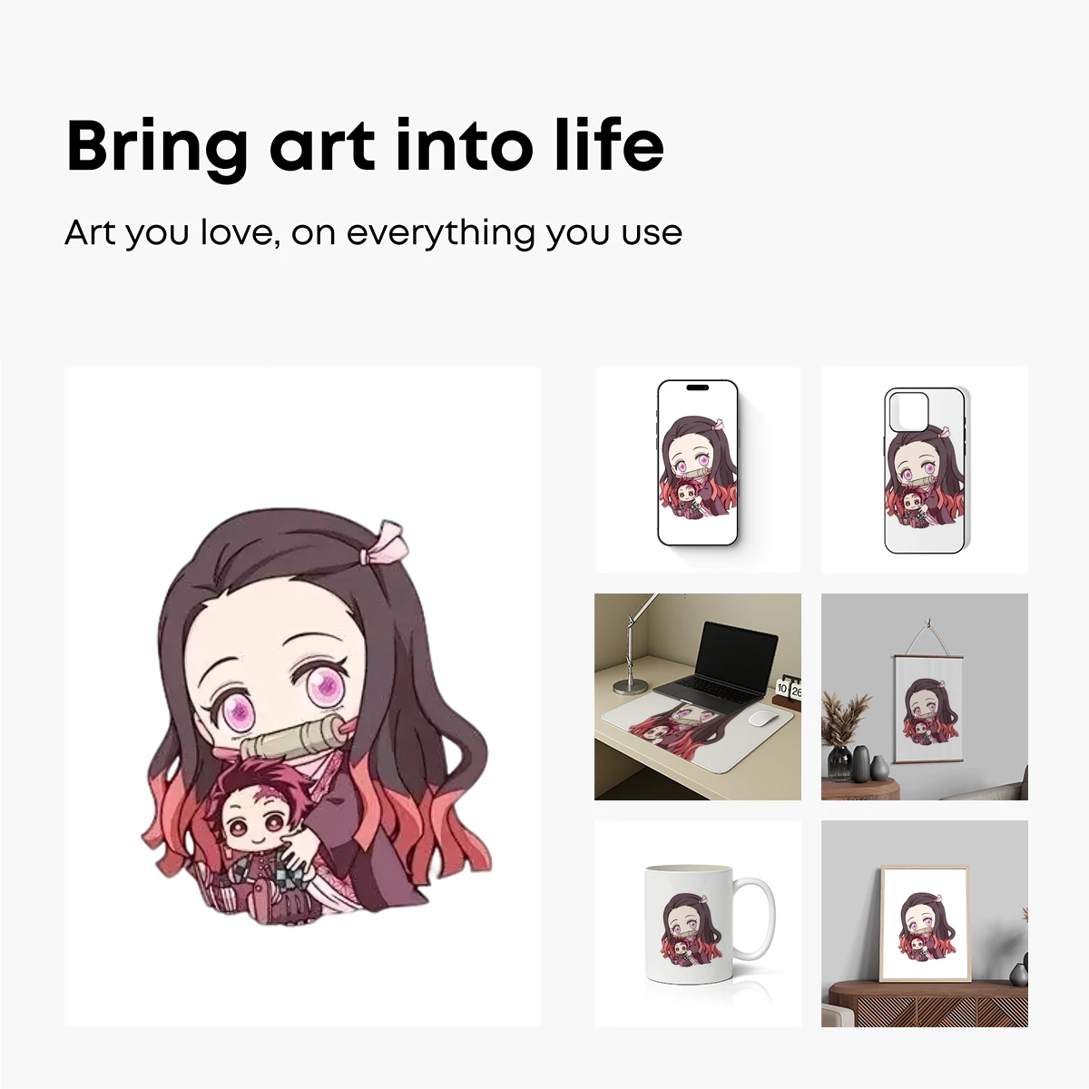 Chibi Duo in Vibrant Kimono: Anime Embrace - Image 2