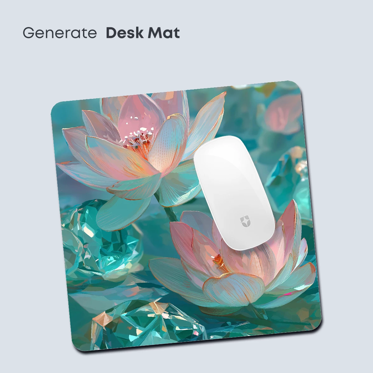 Crystal Lotus Garden: Ethereal Blooms in Aquamarine Dreams - Image 4