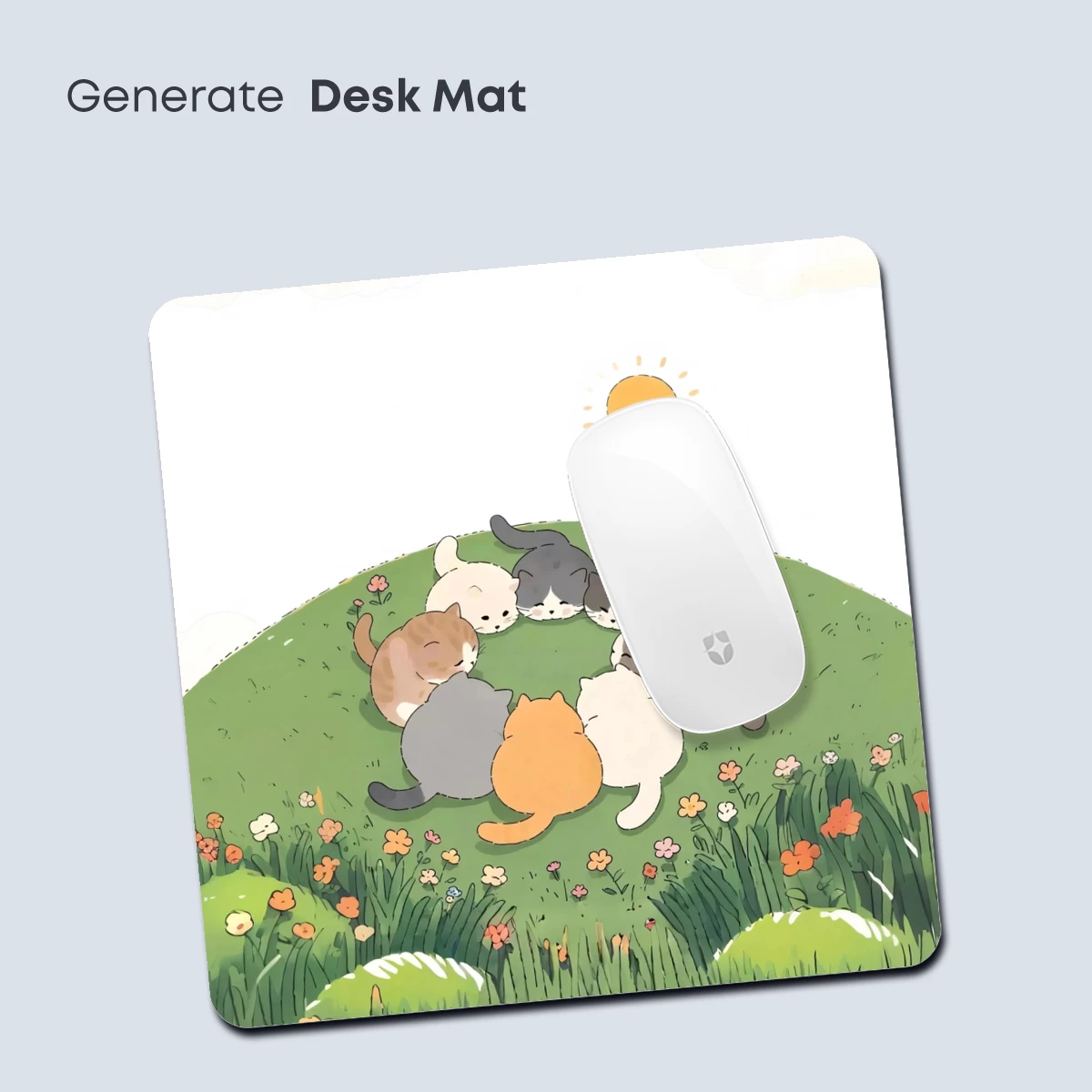 Cuddling Cats in a Floral Haven - Image 4