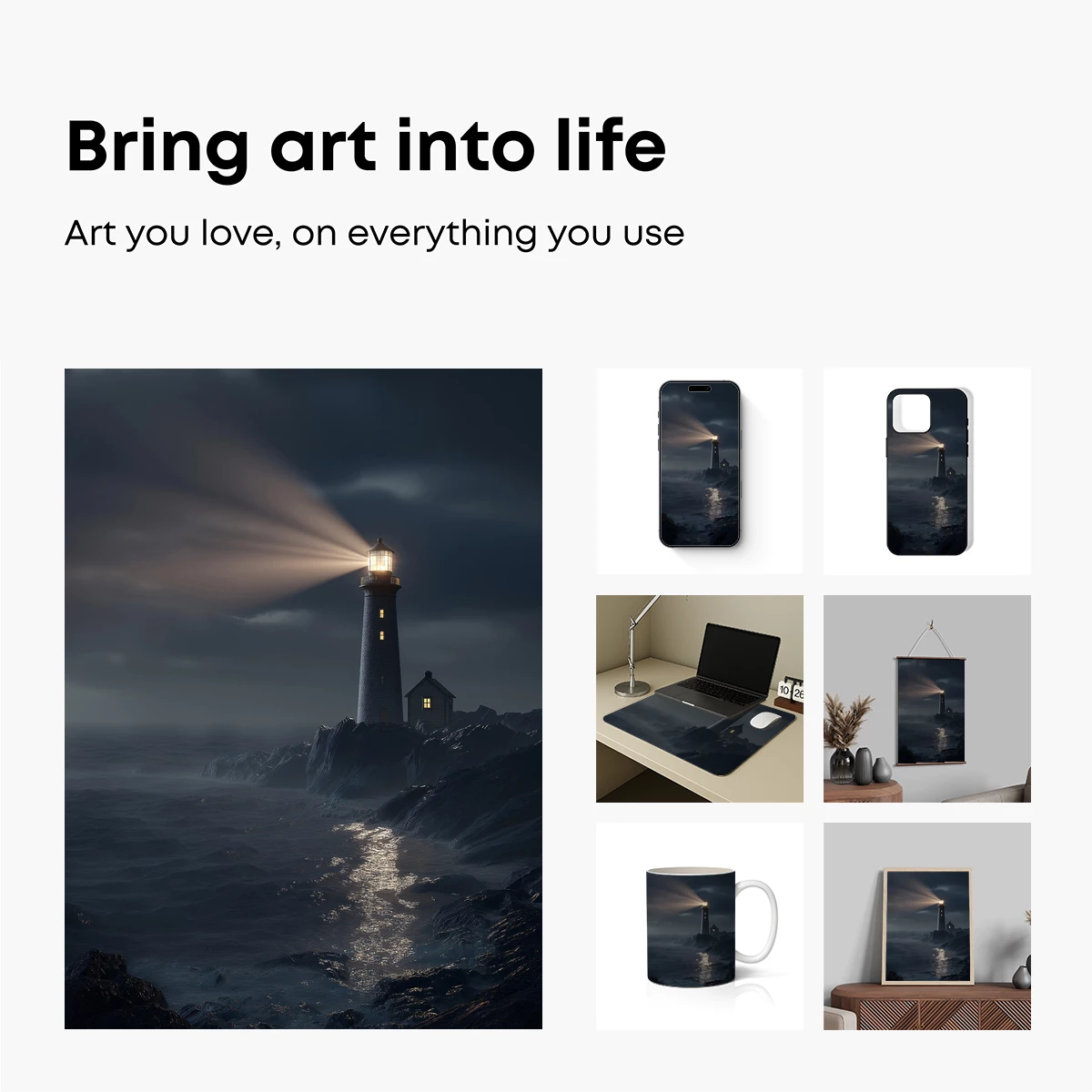 Luminous Beacon in Stormy Night - Image 2