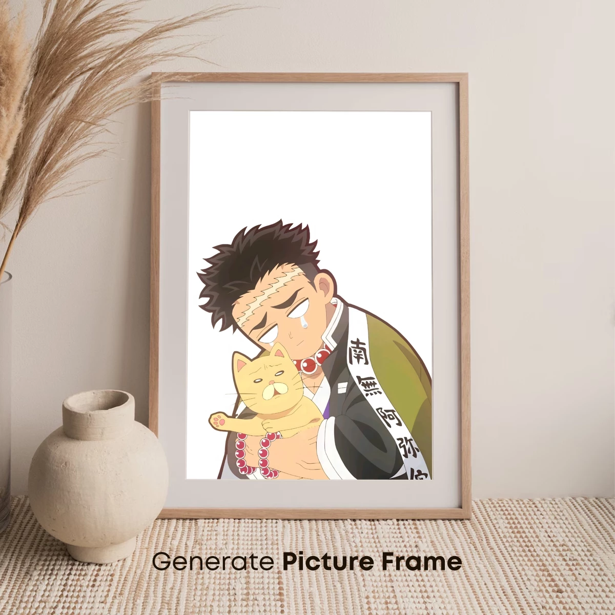 Anime Warrior Embraces Serene Cat - Image 7