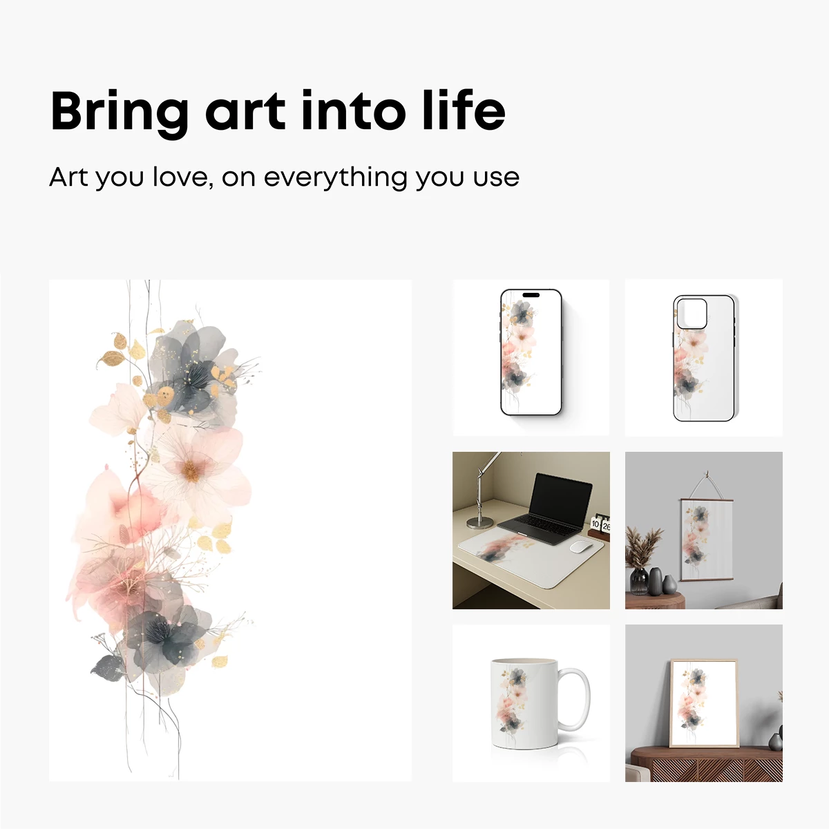 Ethereal Floral Symphony in Soft Hues - Image 2