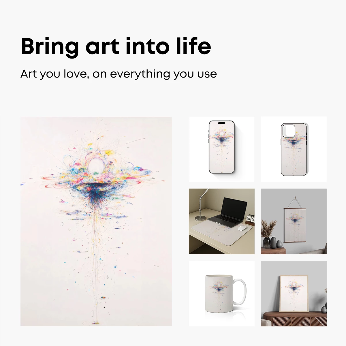 Cosmic Burst: Abstract Splatter Art - Image 2