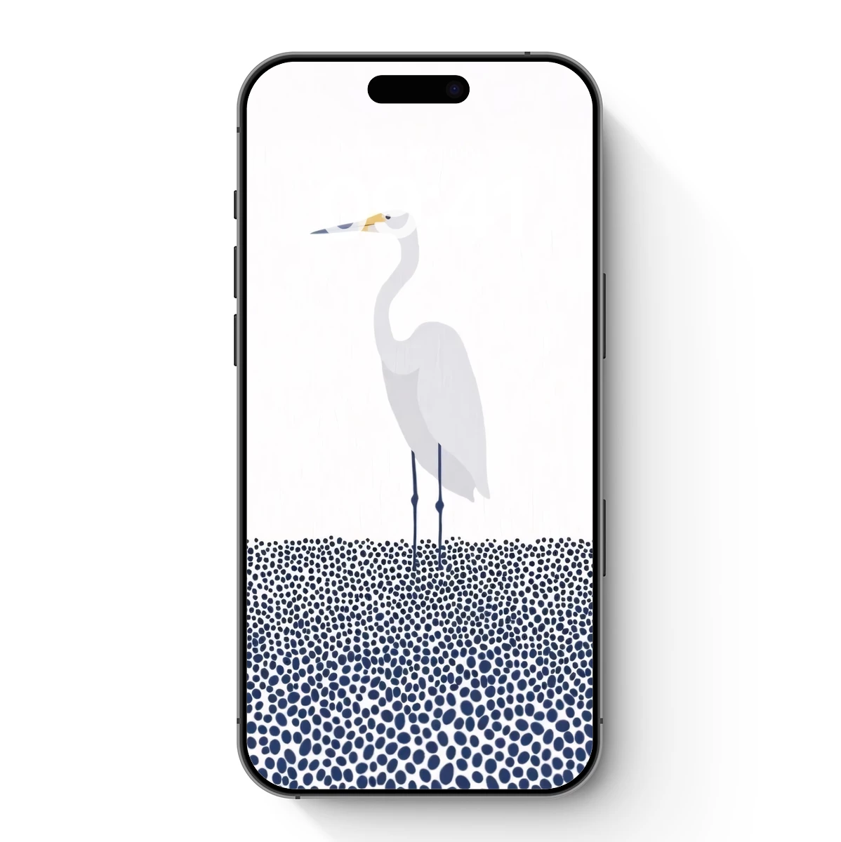 Elegant Egret in Dotted Serenity