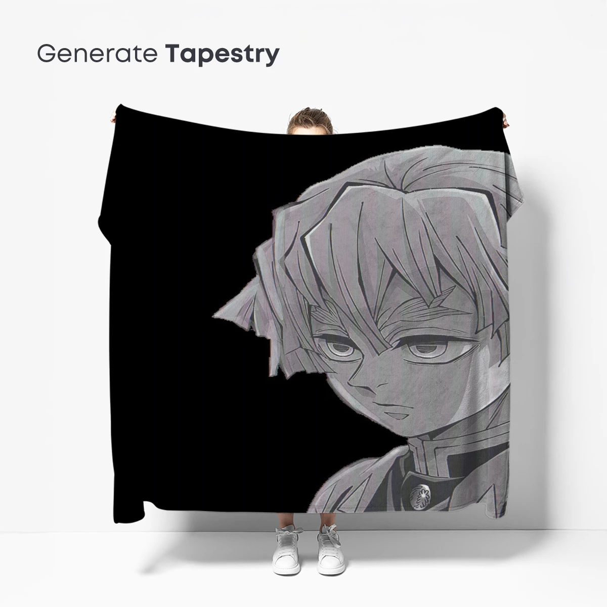 Monochrome Anime Warrior: Bold Lines and Intense Gaze - Image 5