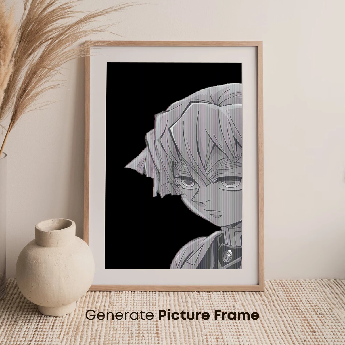 Monochrome Anime Warrior: Bold Lines and Intense Gaze - Image 7