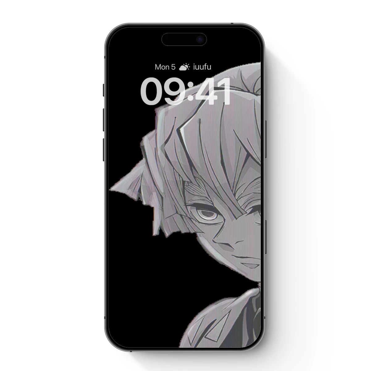 Monochrome Anime Warrior: Bold Lines and Intense Gaze