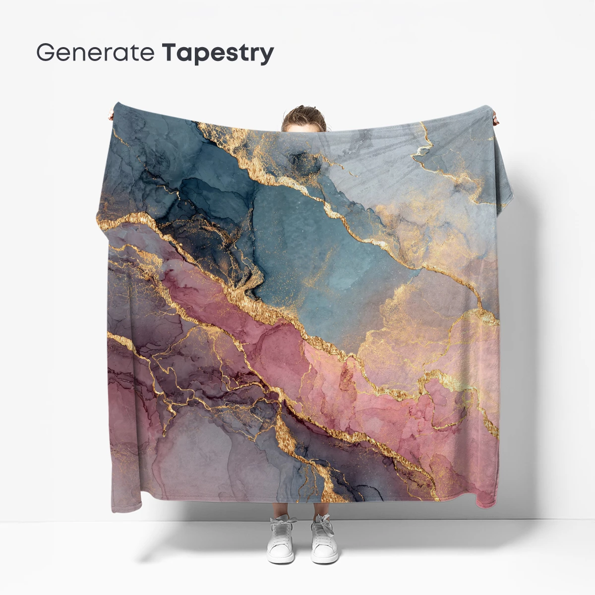 Ethereal Marble Dreamscape with Gold Veins - Image 5