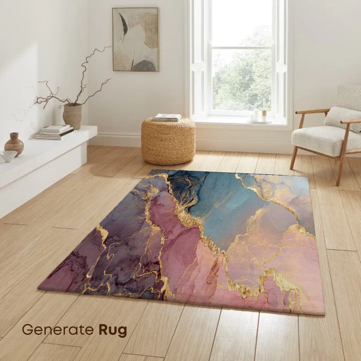 Ethereal Marble Dreamscape with Gold Veins - Image 6