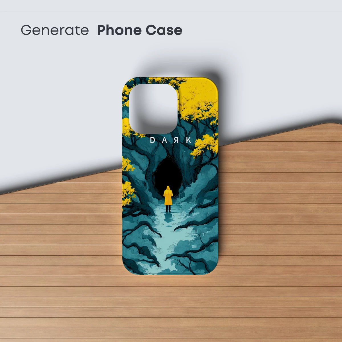 Mysterious Yellow Raincoat in a Dark Forest Tunnel - Image 3