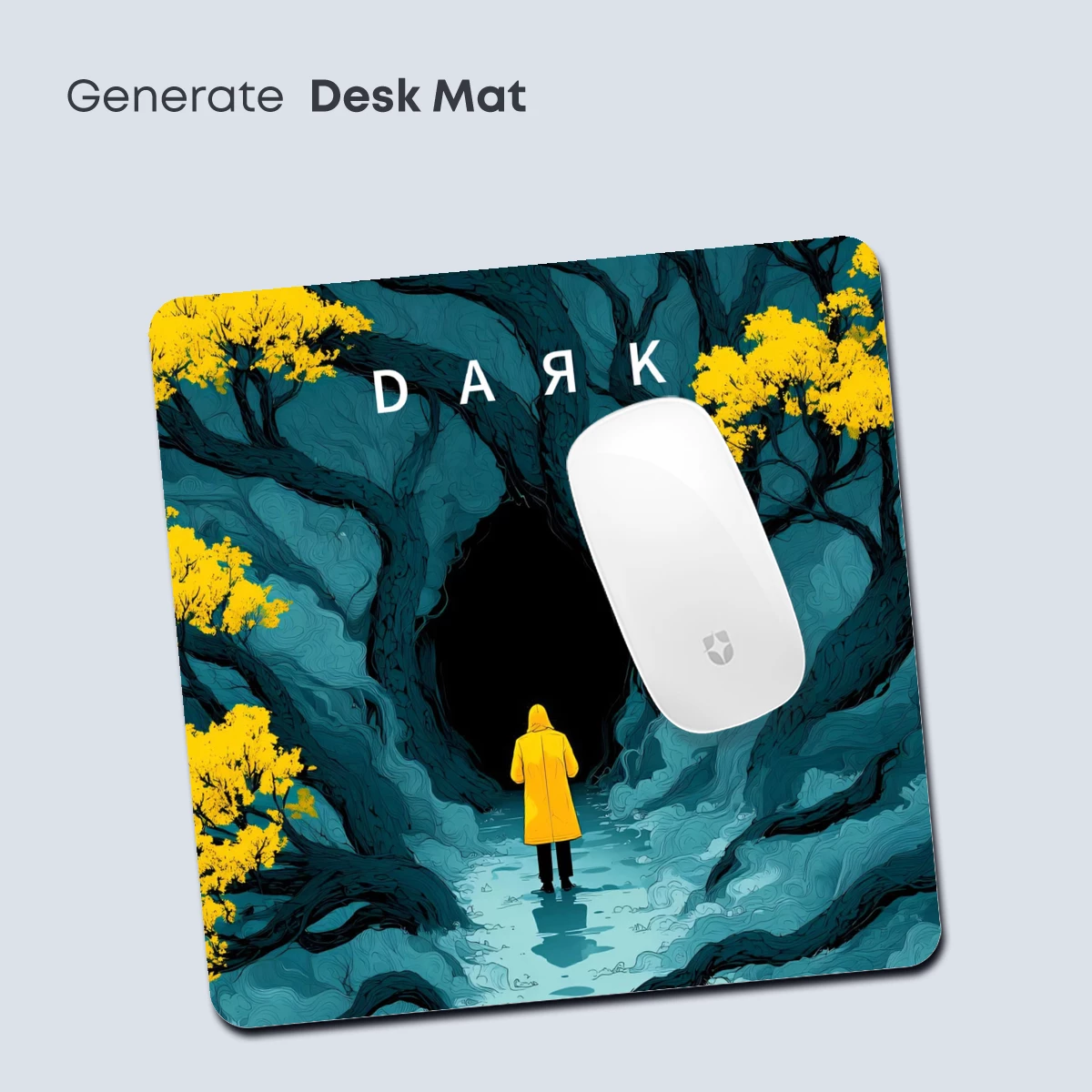 Mysterious Yellow Raincoat in a Dark Forest Tunnel - Image 4