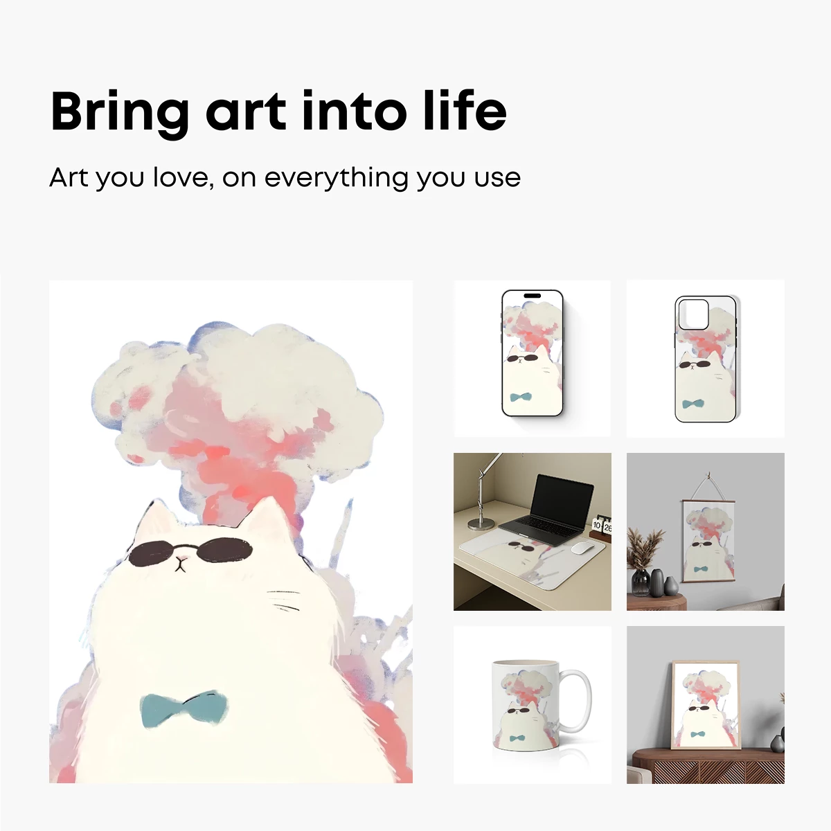 Chill Cat with Sunglasses: A Whimsical Smoke Cloud Adventure - Image 2