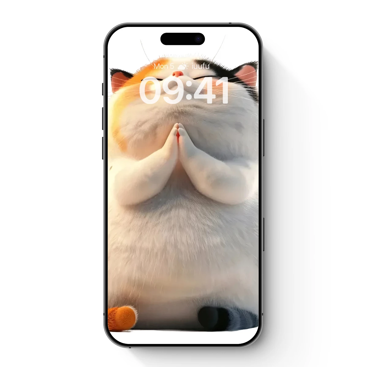 Chubby Cat in Prayer Pose: Whimsical Zen Art