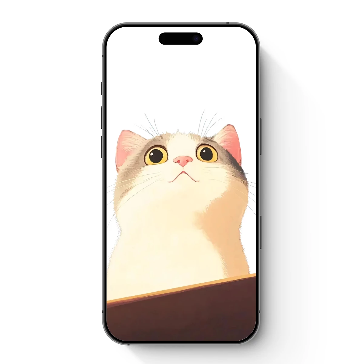 Curious Kitten Peeking: Whimsical Cartoon Charm