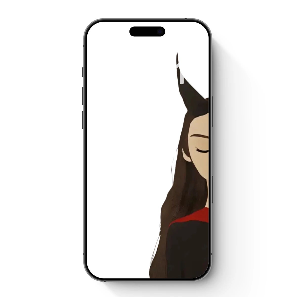 Elegant Horned Serenity: Minimalist Anime Portrait Elegant Horned Serenity: Minimalist Anime Portrait