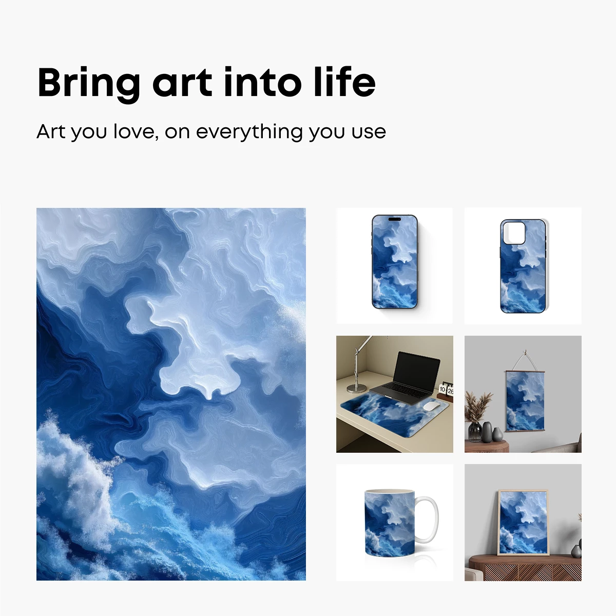 Ethereal Blue Abyss: A Surreal Cloudscape of Depth and Motion - Image 2
