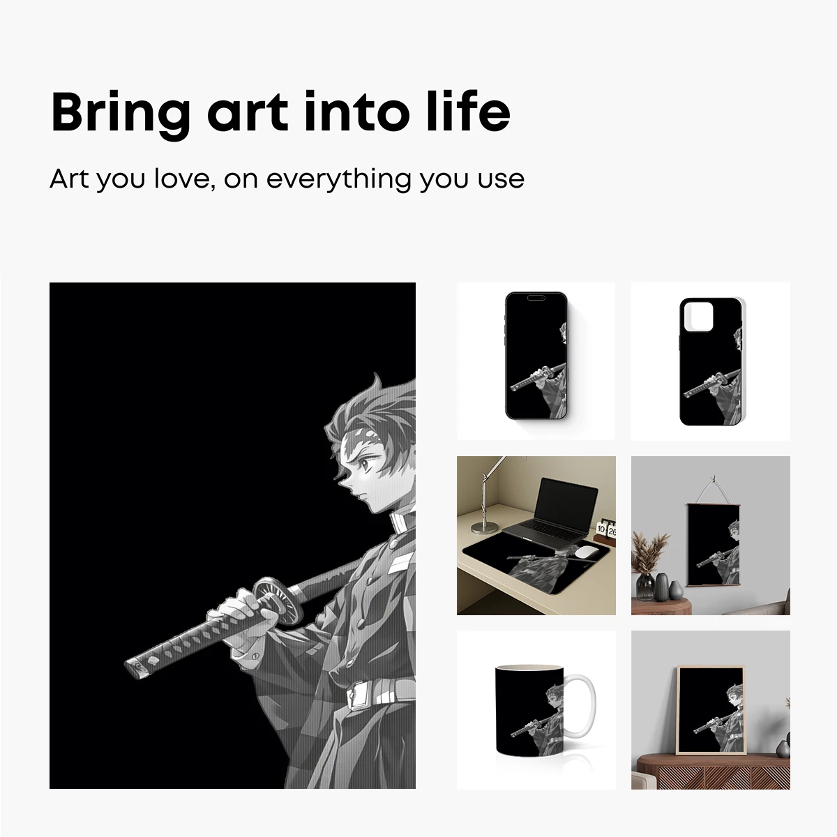 Samurai Spirit: Geometric Elegance in Monochrome - Image 2