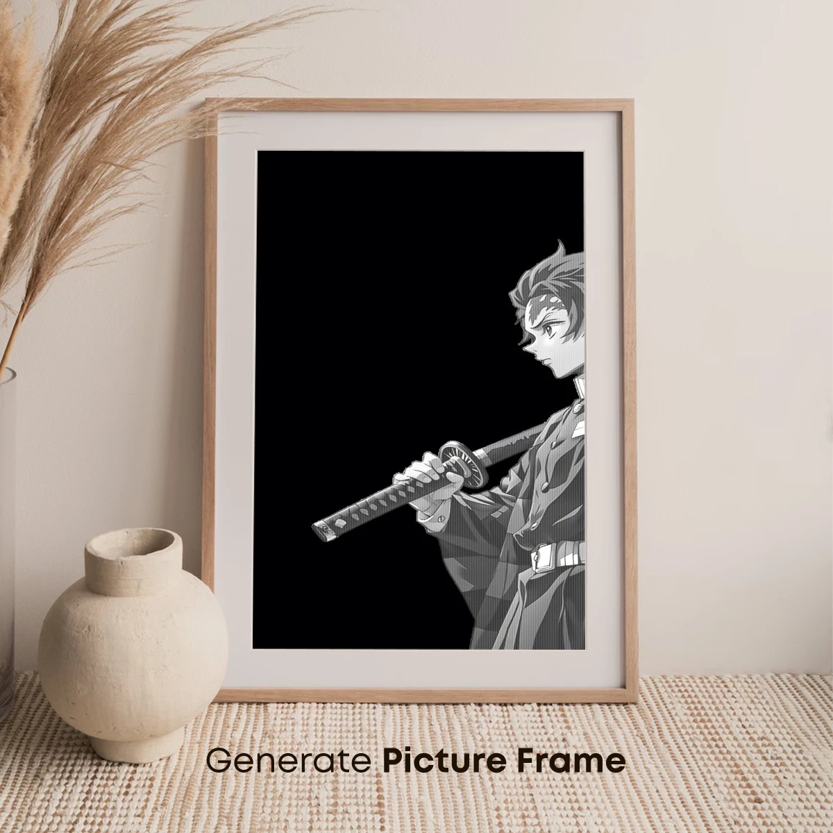 Samurai Spirit: Geometric Elegance in Monochrome - Image 7