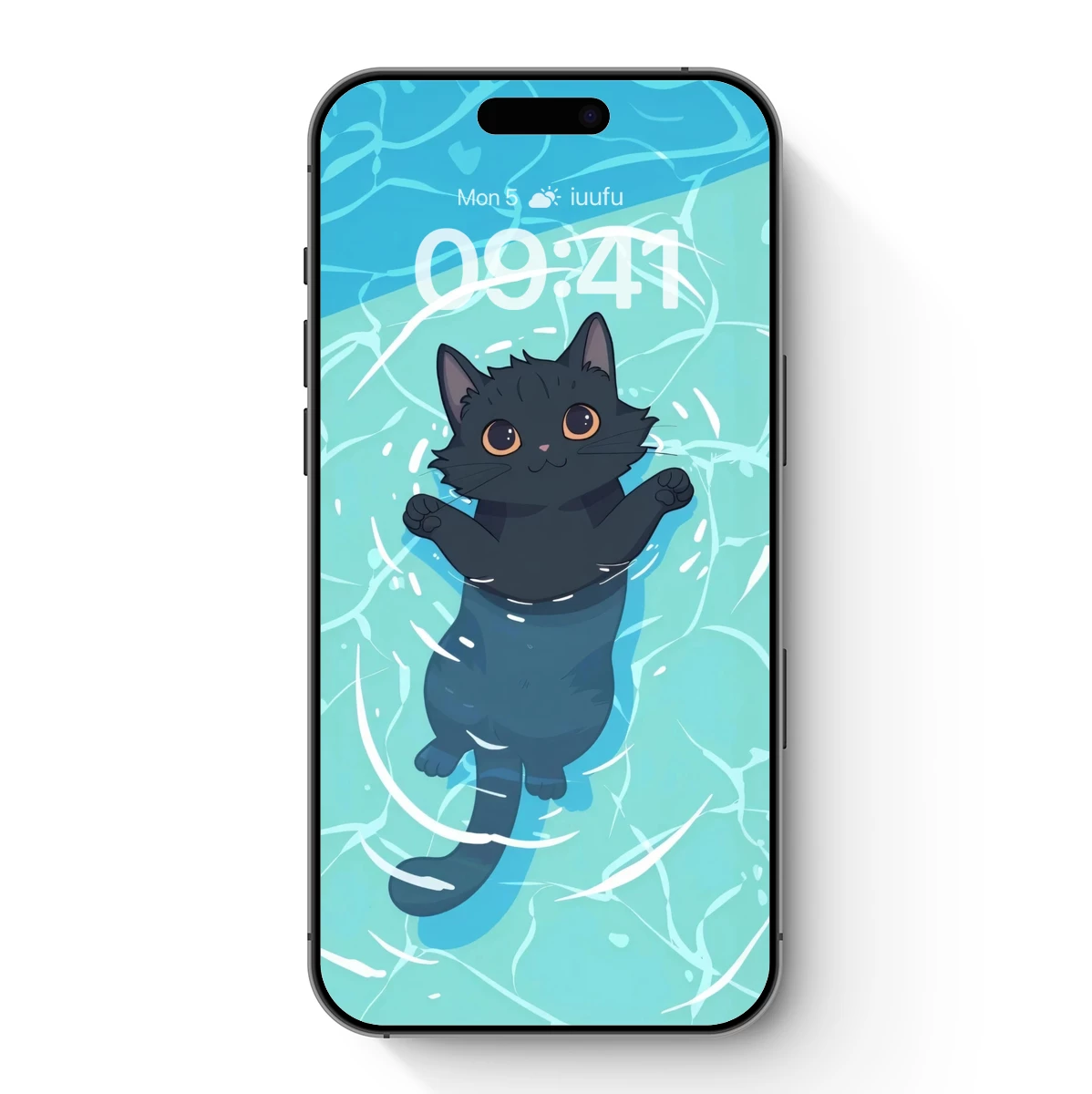 Adventurous Feline Floats in Crystal Waters Adventurous Feline Floats in Crystal Waters