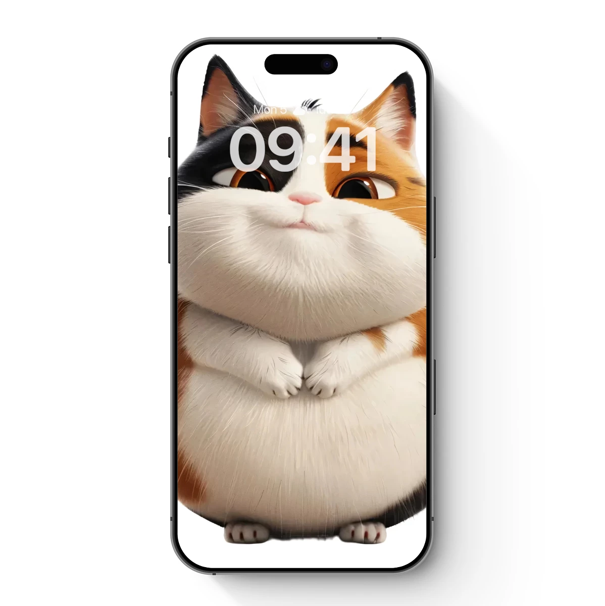 Chubby Calico Cat: Whimsical Fluffiness