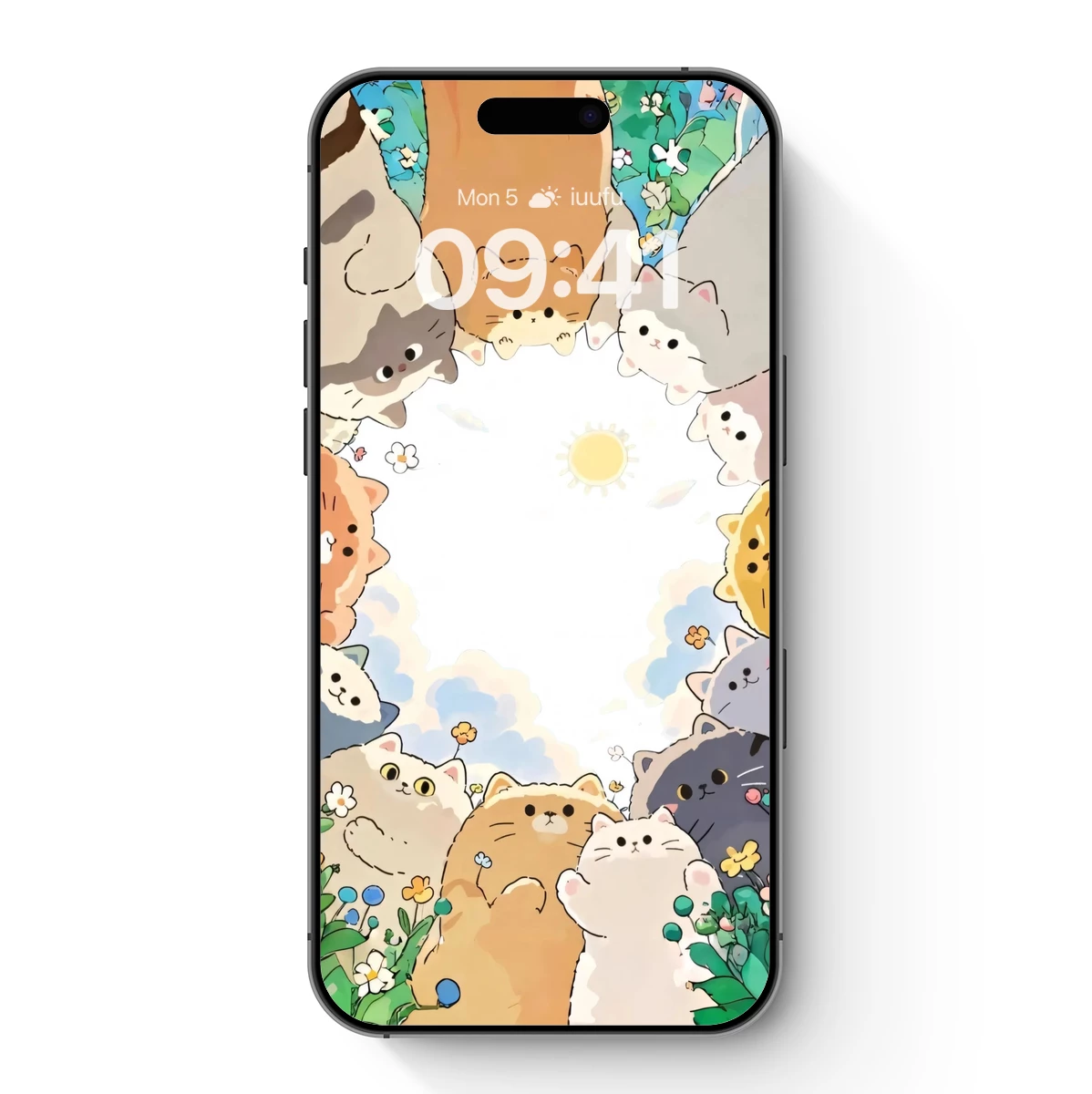 Cuddly Cats in a Floral Circle: Whimsical Artistry