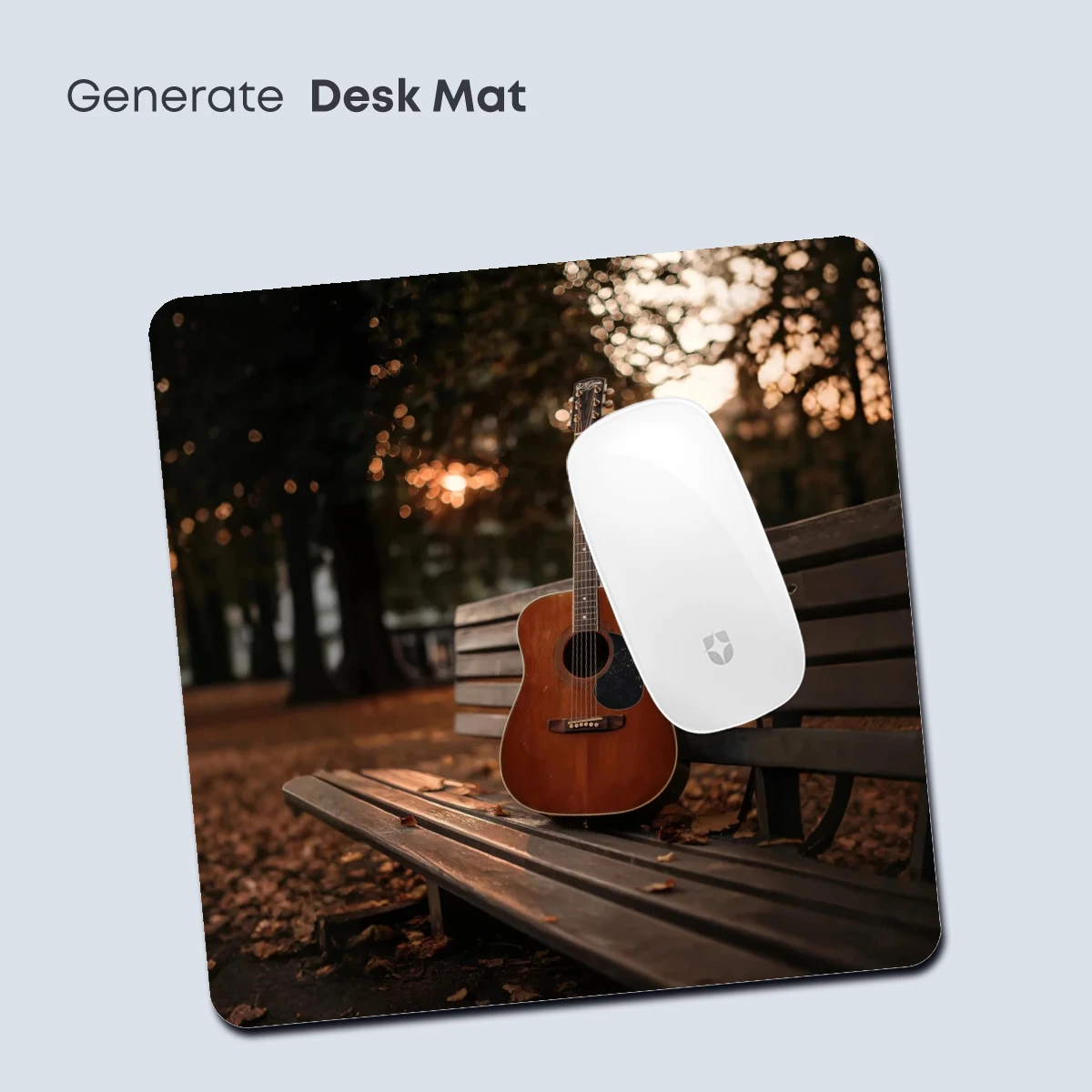 Guitar on a Bench: Autumn's Melody - Image 4