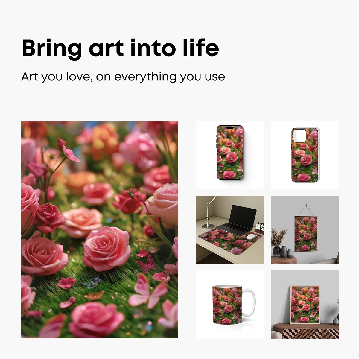 Dreamlike Rose Garden in Soft Pink Hues - Image 2