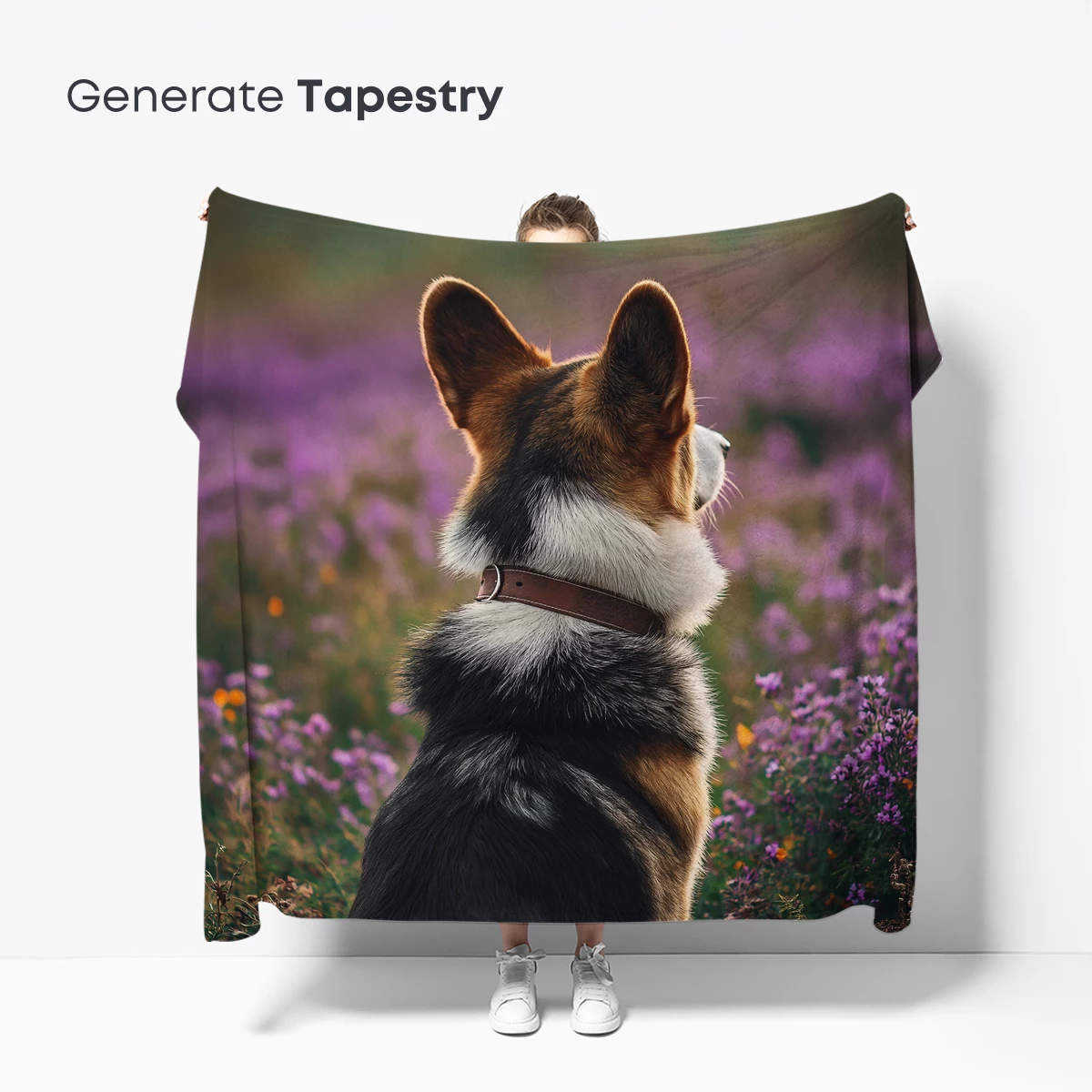 Corgi in a Sea of Purple Flowers - Image 5
