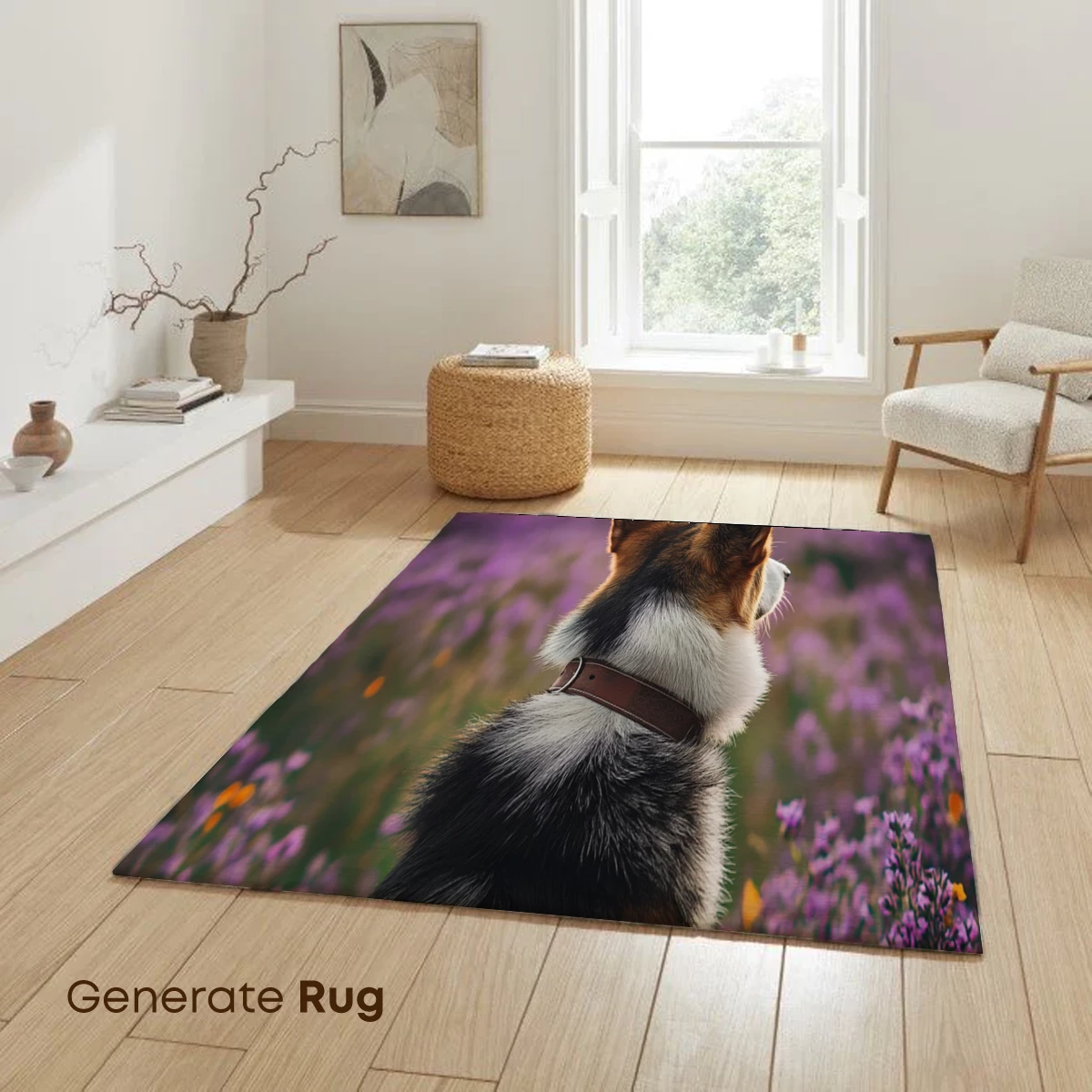 Corgi in a Sea of Purple Flowers - Image 6