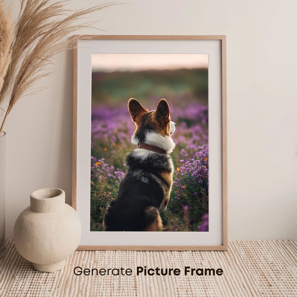 Corgi in a Sea of Purple Flowers - Image 7
